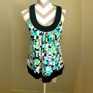 Iz Byer California XL Multicolor Dotted Sleeveless Contemporary Top